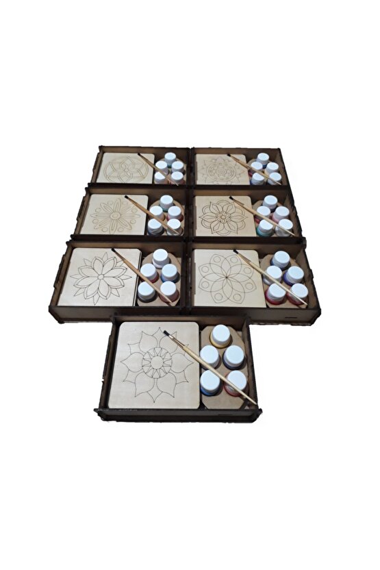 Hediyeli Beceri Geliştiren Mandala Boyama Sandığı Seti