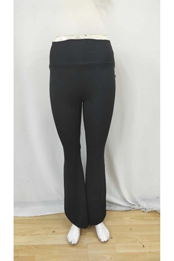 Kadın Yüksek Bel Ispanyol Paçalı Pantolon Tayt