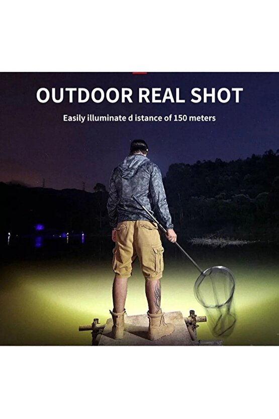 X- Riko 150w Ultra Güçlü Led Şarjlı 5 Led 5x Cree Led Kafa Feneri Avcı Feneri Balıkçı Kamp Feneri