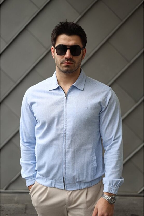 Erkek Pamuklu Keten Kumaş Ceket