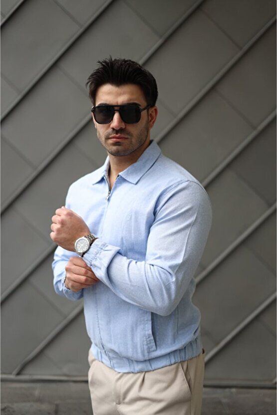 Erkek Pamuklu Keten Kumaş Ceket