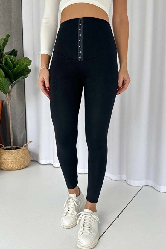 Kadın Yüksek Bel Korse Ve Kopça Detay çelik Toparlayıcı Tayt