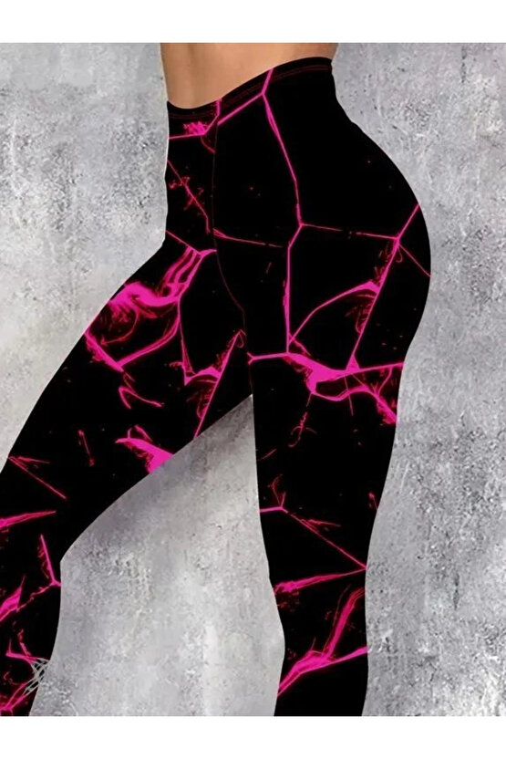 Kadın Yüksek Bel Renk Detaylı Dalgıç Tayt