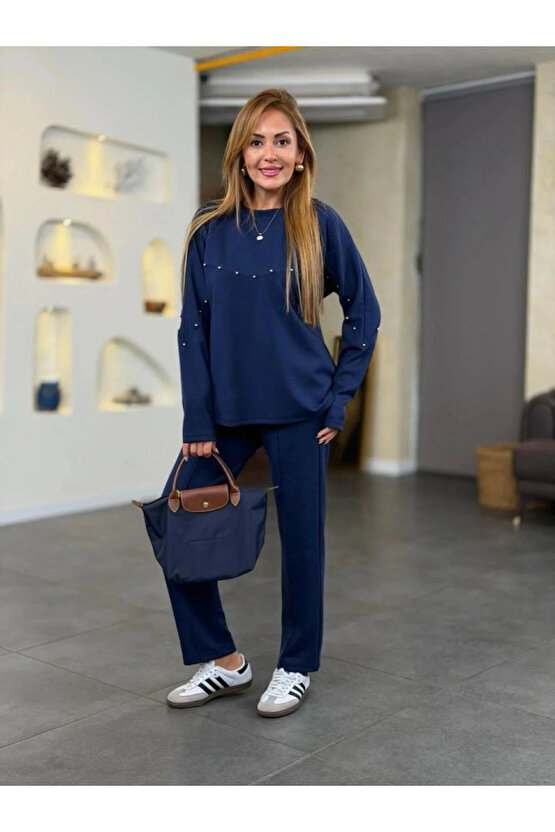 Kadın Inci Detay Modal Kumaş Ikili Takım