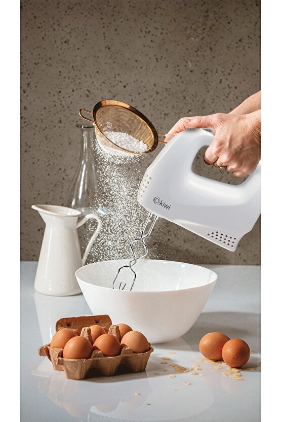KMX-3608 El Mikseri | 5 Hız Ayarı & 200W & Hamur Kancası & Çırpıcı Seti