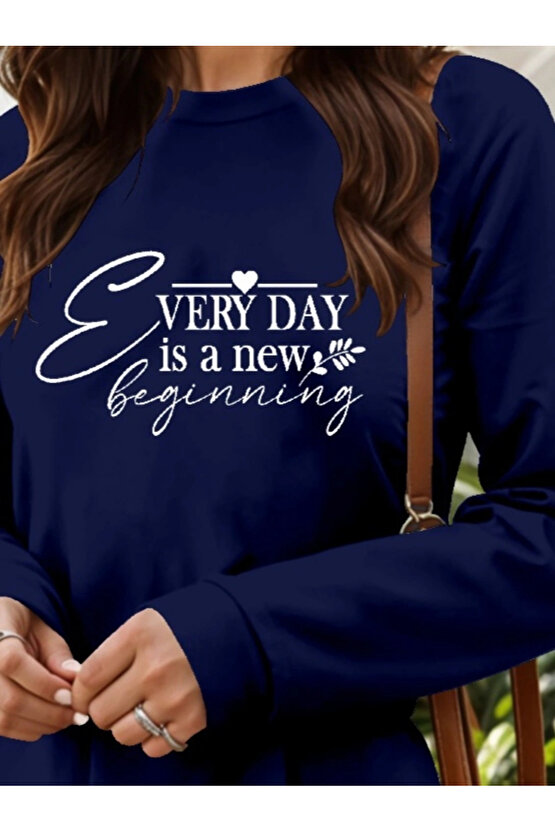 Kadın Uzun Kollu Bisiklet Yaka Kısa Viskon Iki Iplik Elbise