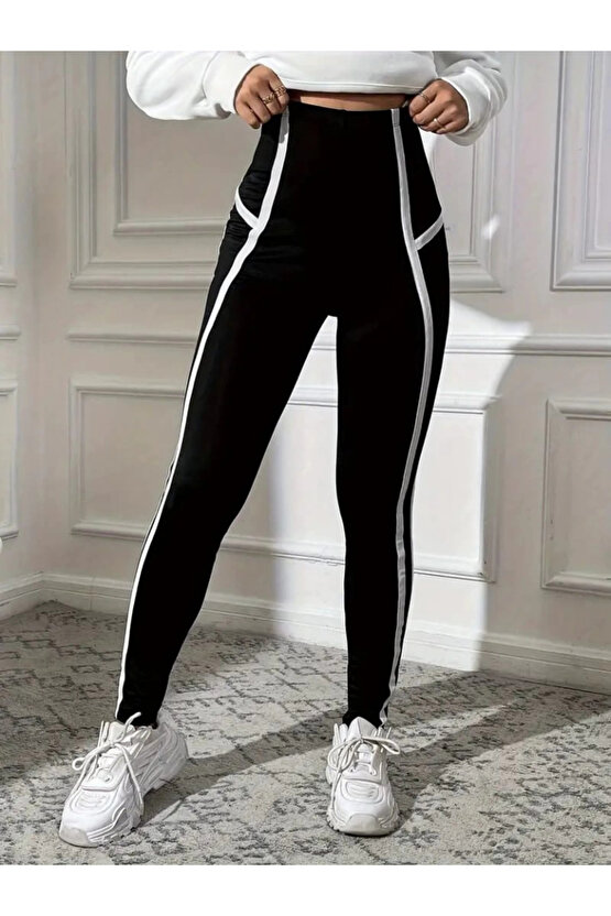 Kadın çizgili Egzersiz Dalgıç Tayt