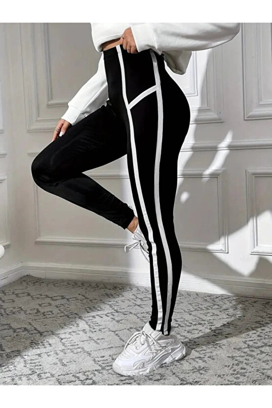 Kadın çizgili Egzersiz Dalgıç Tayt