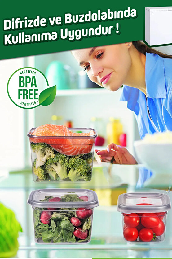 6lı Jumbo Boy 2000 ml. Saklama Kabı 10 Adet 1 Lt. Derin Dondurucuya Uygun Buzluk Saklama Kabı