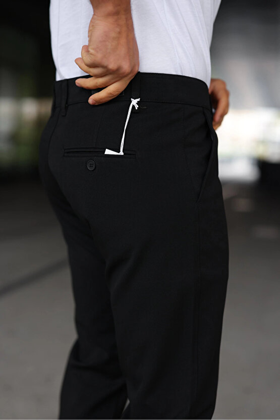 Erkek Slim Fit Likralı Gabardin Pantolon