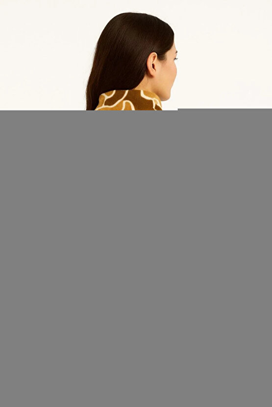 Kadın Uzun Kollu Kruvaze Yakalı Desenli Süprem Maxi Elbise