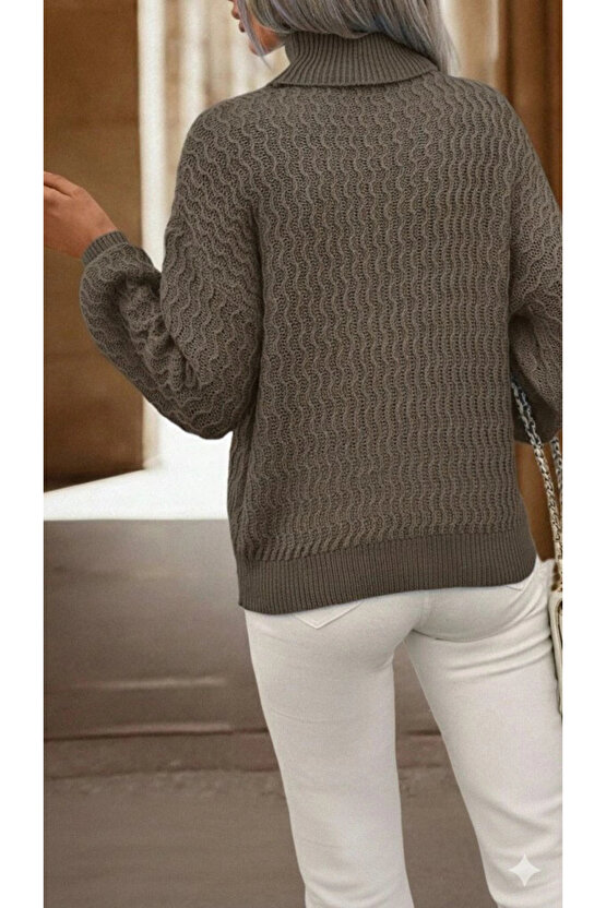 Kadın Uzun Kollu Balıkçı Yaka Triko Bluz