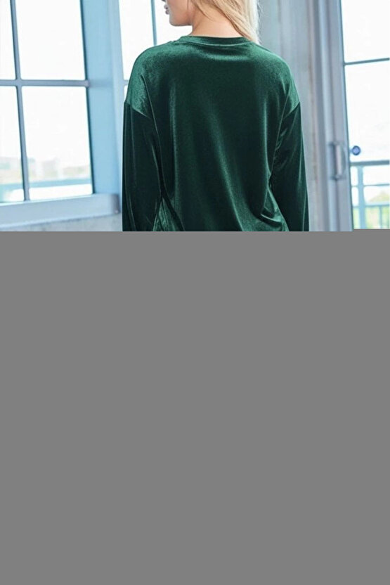 Erkek Oversize Üç İplik Kapüşonlu Sweatshirt – Don’t Be Terrified Ön, Sırt Ve Kol Baskılı, Kanguru