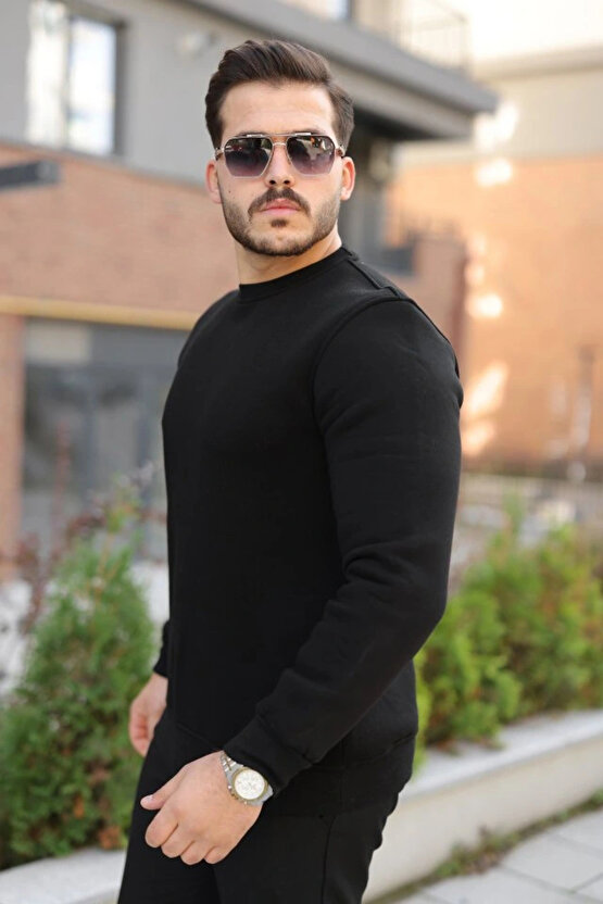 Erkek Üç İplik Şardonlu Sweatshirt