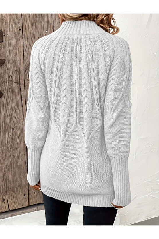 eyesof Kadın Uzun Kollu Yarı Balıkçı Yaka Triko Bluz