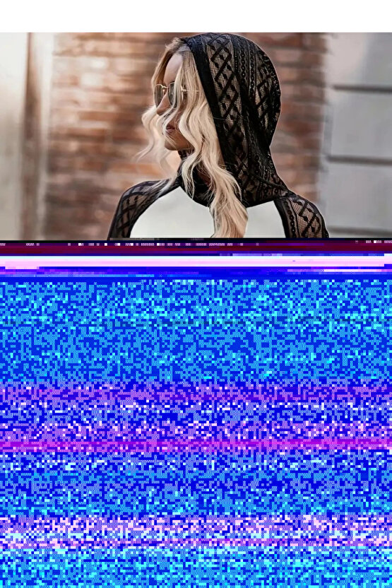 Kadın Uzun Kollu Dantelli Kapşonlu Viskon Iki Iplik Bluz