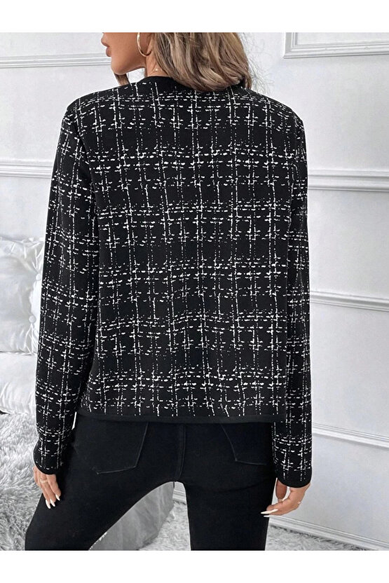 Kadın Uzun Kollu önü Açık şanel Kısa Hırka