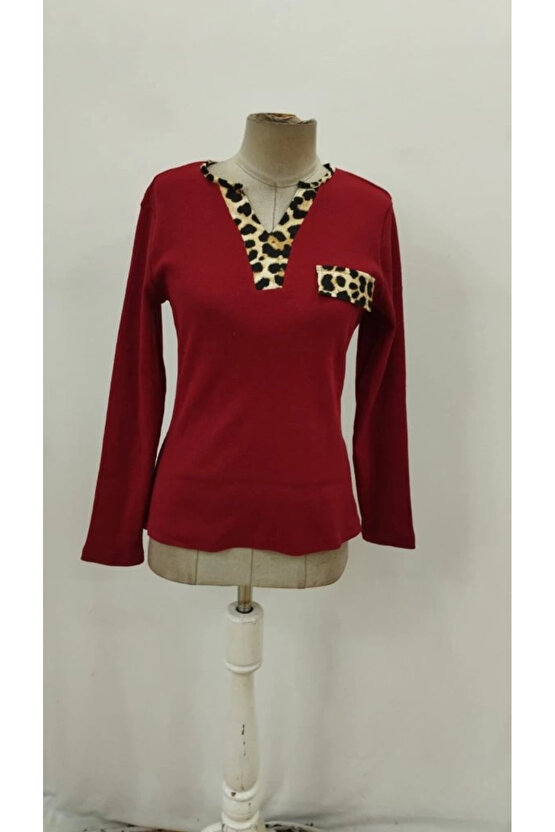 Kadın Uzun Kollu V Yakalı Kaşkorse Bluz