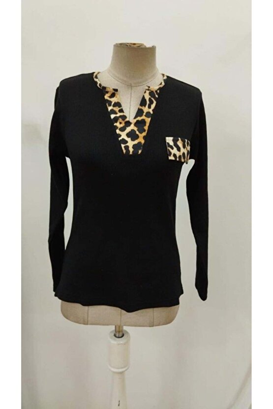 Kadın Uzun Kollu V Yakalı Kaşkorse Bluz