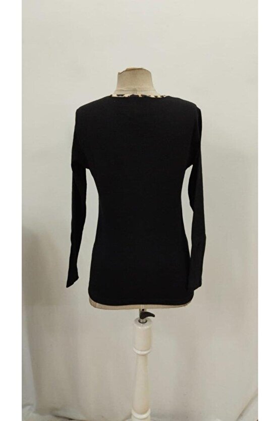 Kadın Uzun Kollu V Yakalı Kaşkorse Bluz