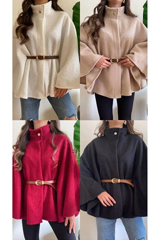 Kadın Hakim Yaka Ispanyol Kol Detay Kemer Dahil Kaban