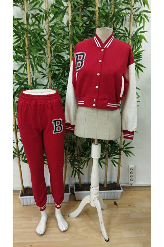 EQURİ Kadın Uzun Kollu Hakim Yaka önden Düğmeli Ceket Pantolon şardonlu Iki Iplik Ikili Takım