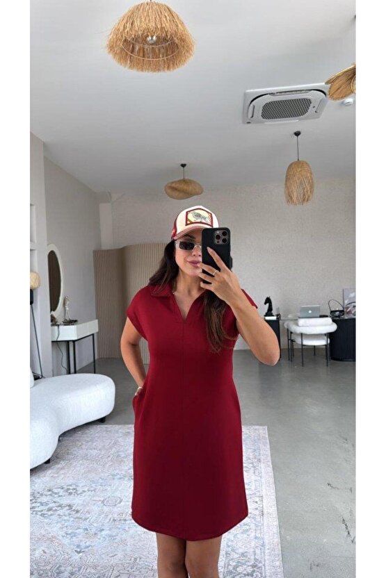 Kadın Polo Yaka Mini Elbise