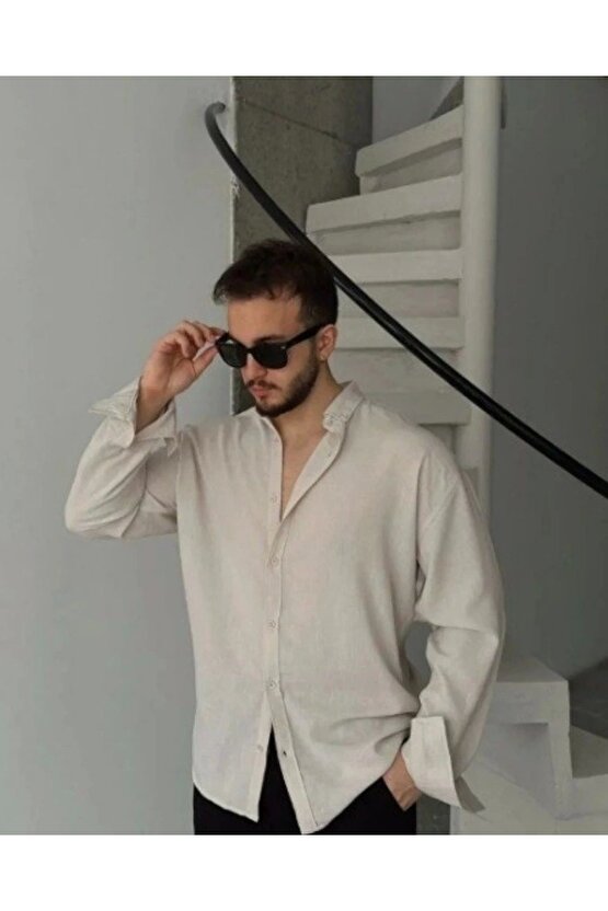 Erkek Uzun Kollu Regular Sofya Keten Gömlek