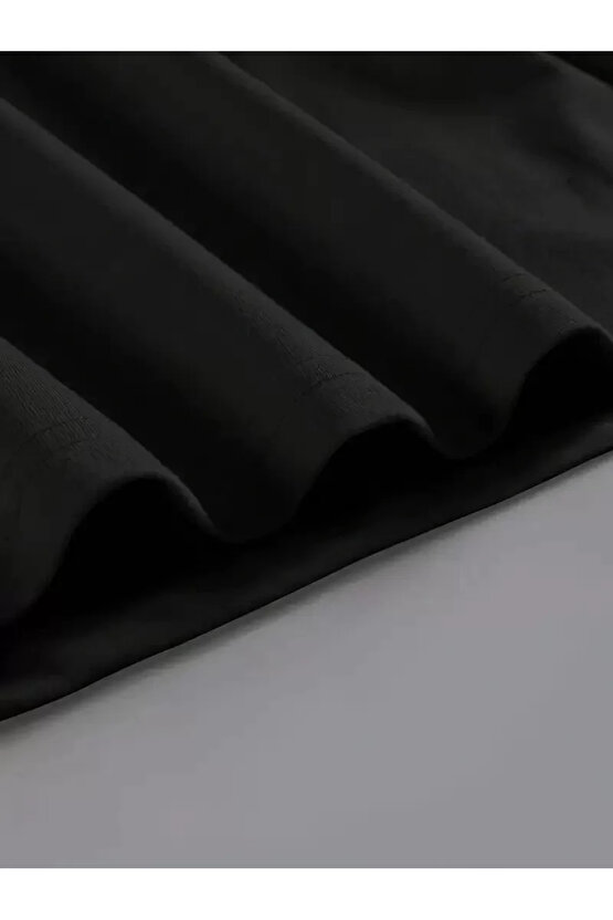 201 Penye Compack Baskılı Oversize Kahve Desenli Kadın Kısa Kol Yazlık T-shirt - Siyah