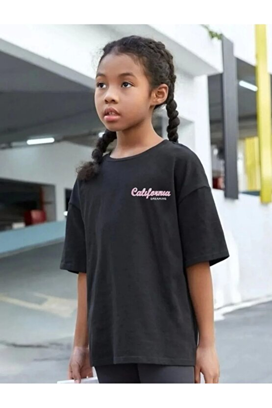 Çocuk Unisex Baskılı T-Shirt - Siyah