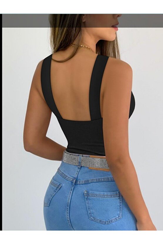 EQURİ Kadın Yakası önden çaprazlı Taş Detaylı Viskon Bluz