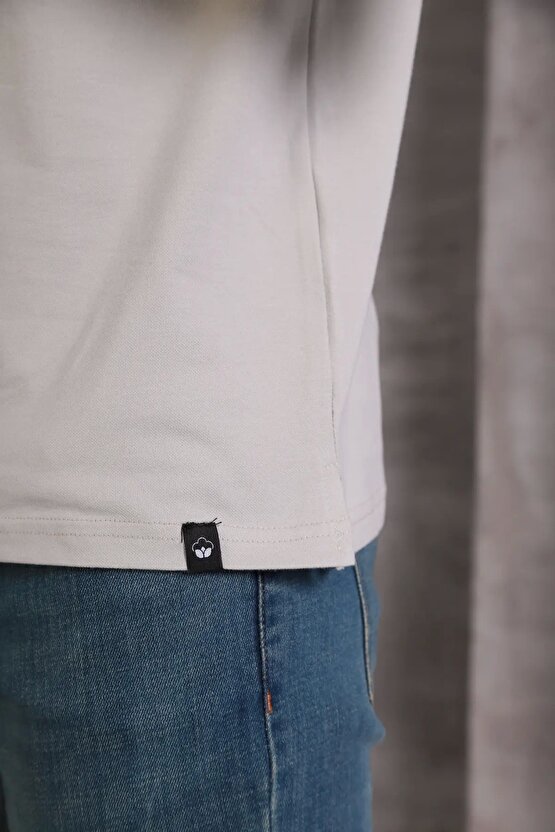 Erkek Slim Fit Pamuklu Yumuşak Doku Nefes Alan Kumaş Yakalı Tişört