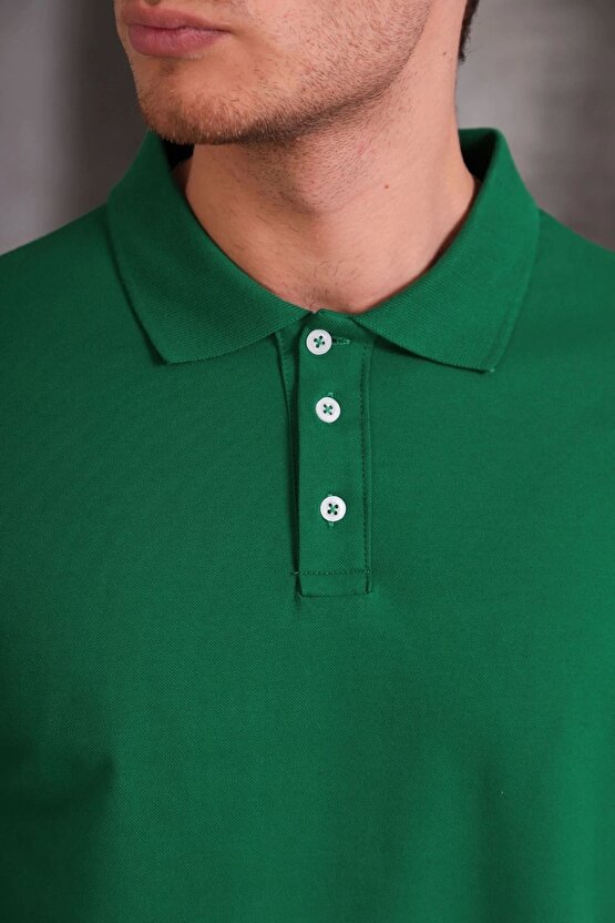 Erkek Slim Fit Pamuklu Yumuşak Doku Nefes Alan Kumaş Yakalı Tişört