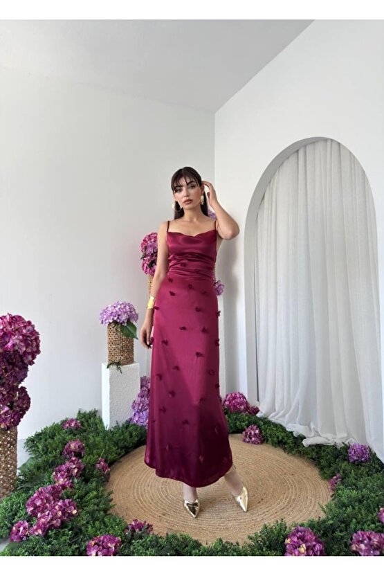 Gökyüzü Moda Dora Çiçek Detaylı Elbise