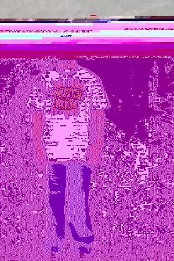 Unisex Oversize Baskılı Bisiklet Yaka T-Shirt - Siyah