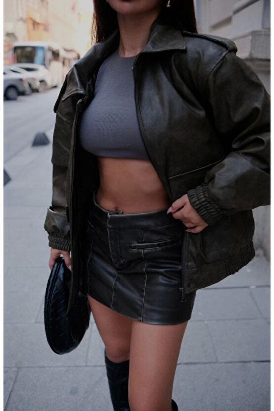 eyesof Suni Deri Pilot Ceket