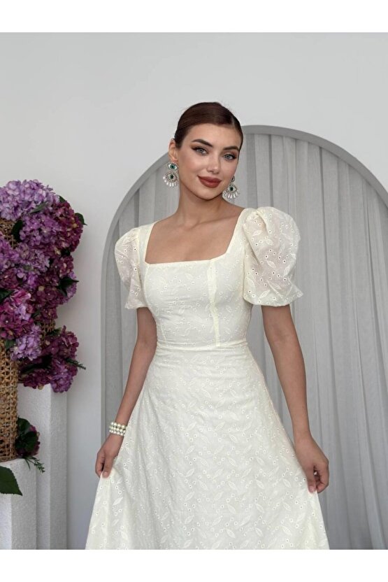 Gökyüzü Moda Lına Midi Elbise