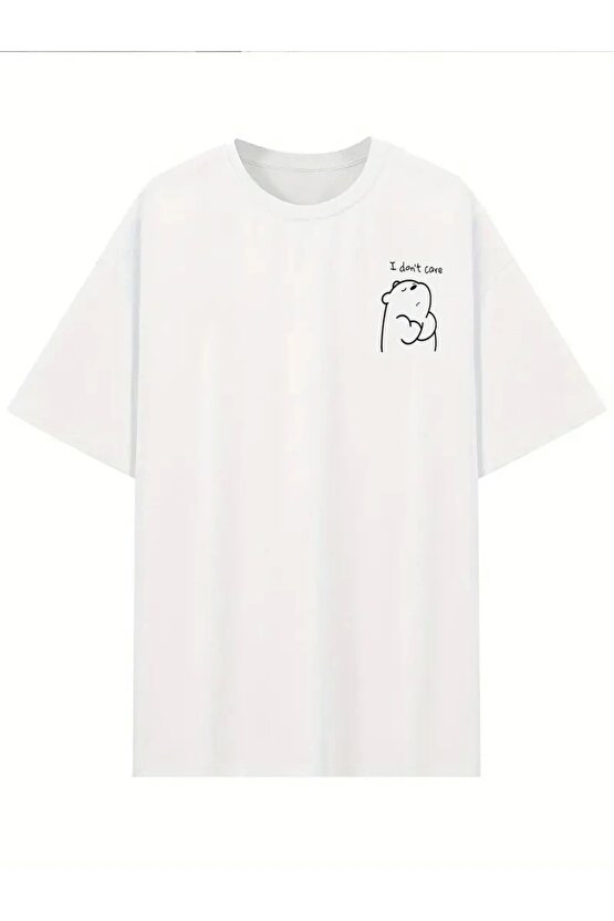 [Günlük T-Shirt] Hafif Kadın Günlük T-Shirt | Bol Kesim, Kısa Kollu, Yuvarlak Yaka, Eğlenceli Karika