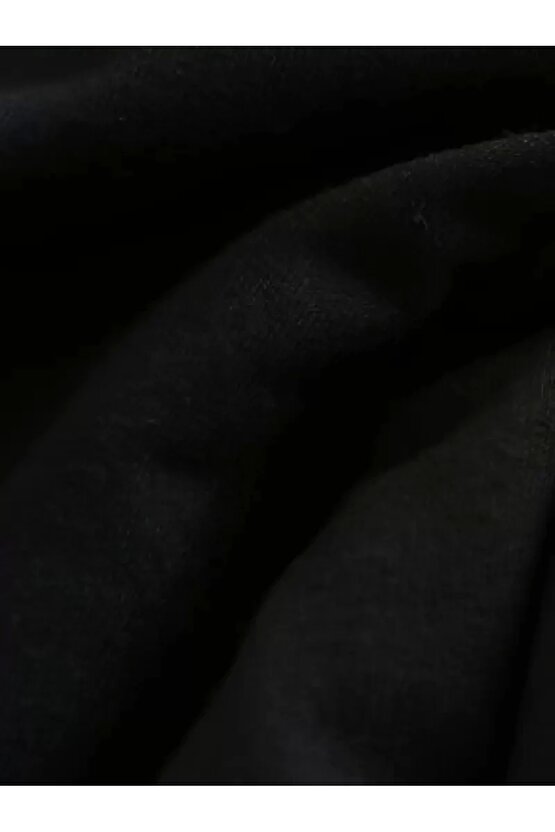 201 Penye Compack Baskılı Oversize Kısa Kol Bisiklet Yaka T-shirt - Siyah