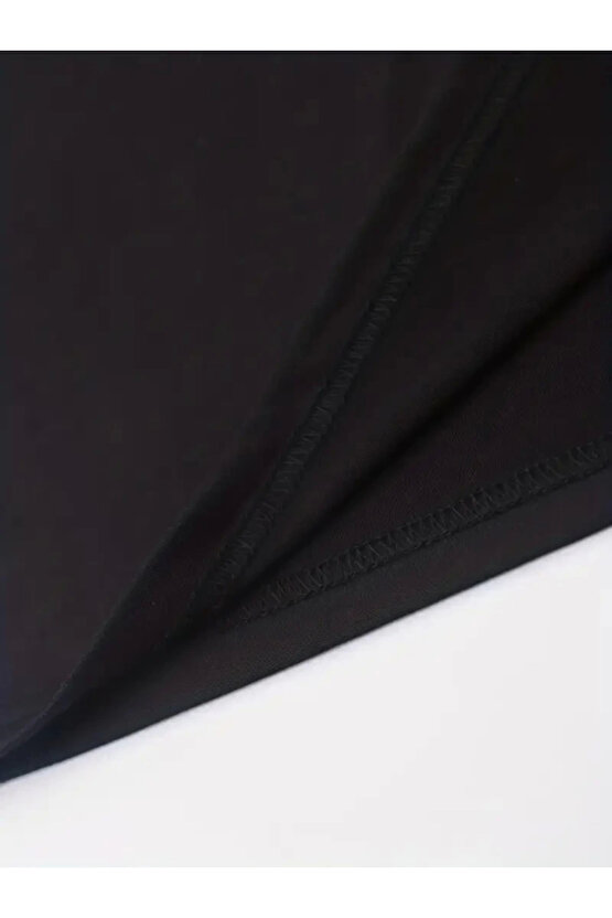 Gökyüzü Sporda Günlük Hayata Giyilebilir GYM Baskılı Oversize Bisiklet Yaka Erkek T-shirt - Siy