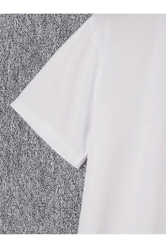 201 Penye Compack I TRIED TO WARN YOU. Baskılı Oversize Bisiklet Yaka T-shirt - Beyaz