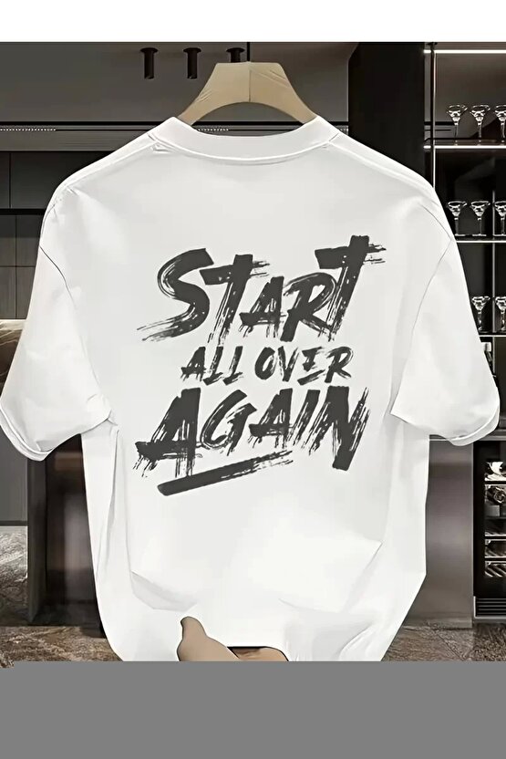 201 Penye Compack Sarj %1 Baskılı Oversize Bisiklet Yaka Kısa Kol Yazlık T-shirt - Siyah