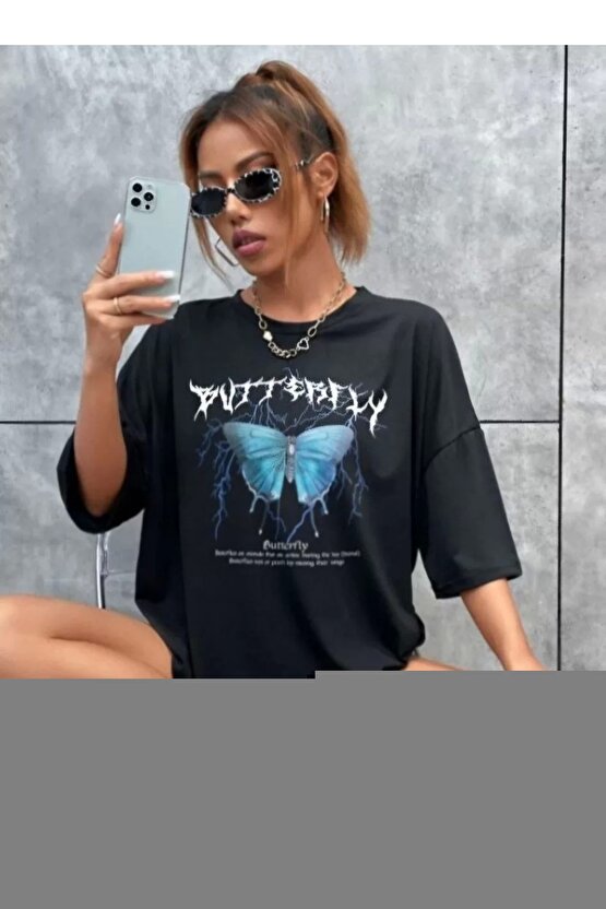 Unisex Kapşonlu Kolsuz Oversize Baskılı Tişört - Siyah