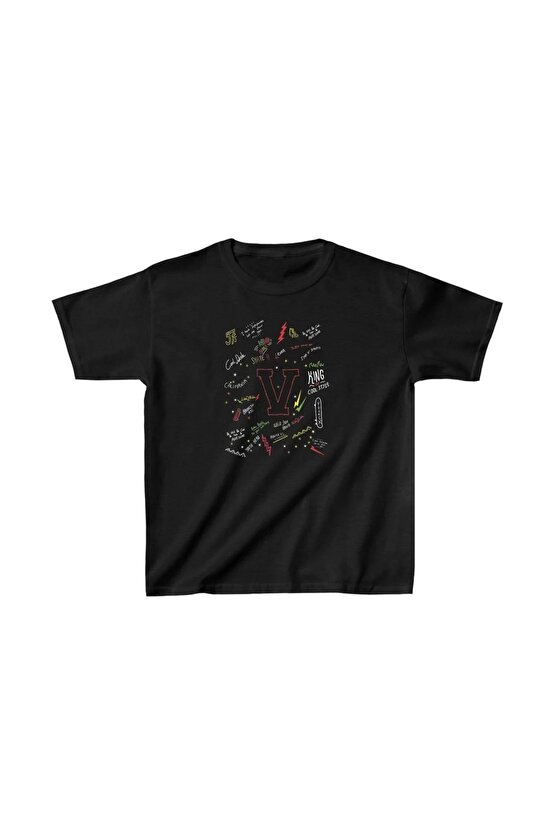 Unisex Çocuk Baskılı T-Shirt - Siyah