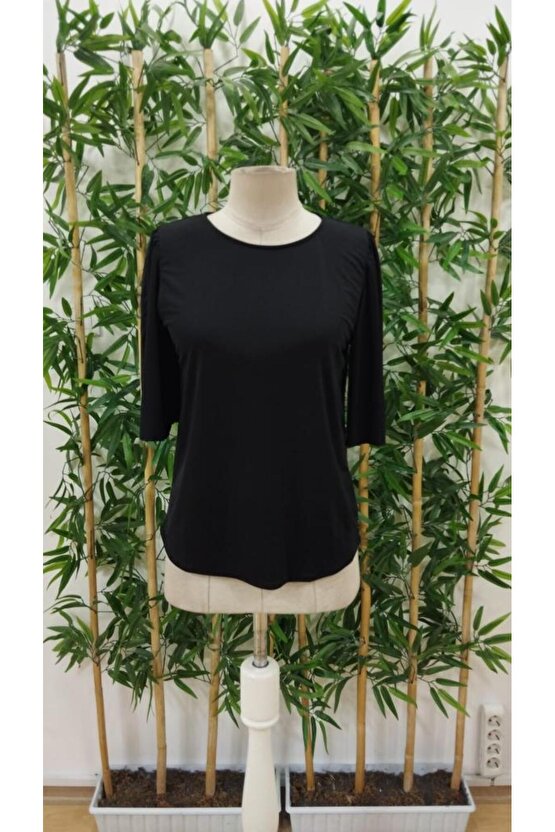 Kadın Kısa Kollu Yuvarlak Yaka Sandy Bluz