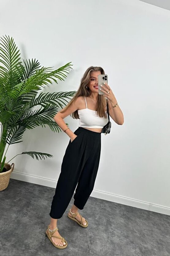 Gökyüzü Moda Kadın Yüksek Bel Hürrem Pantolon