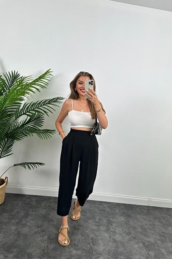 Gökyüzü Moda Kadın Yüksek Bel Hürrem Pantolon