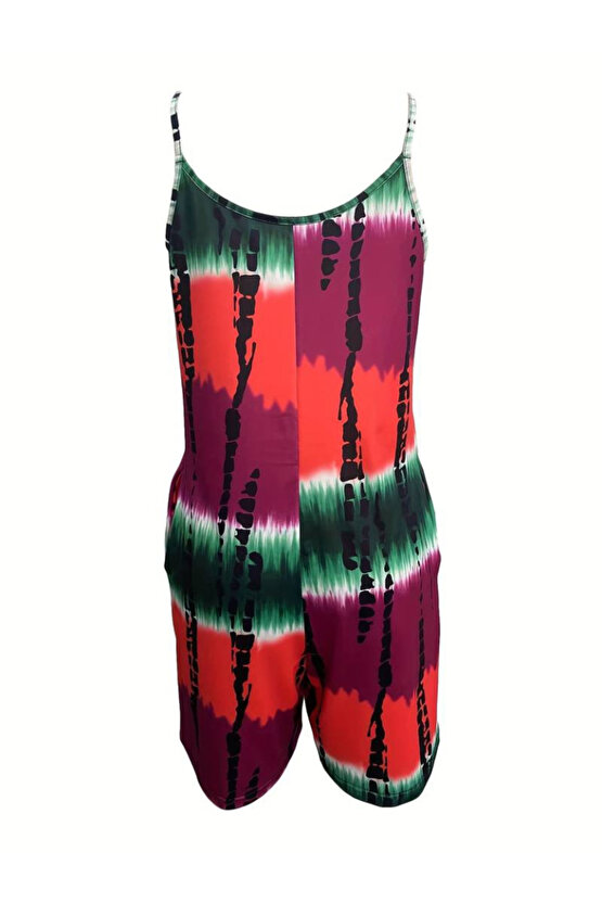 Gökyüzü Moda Kadın Ip Askılı Yuvarlak Yaka Cepli Kısa şort Süprem Takım