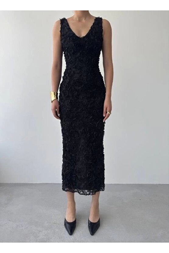 Kren Gül Detaylı Elbise