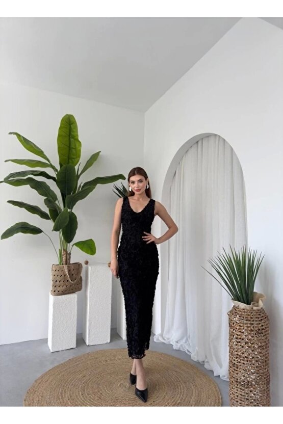 Kren Gül Detaylı Elbise